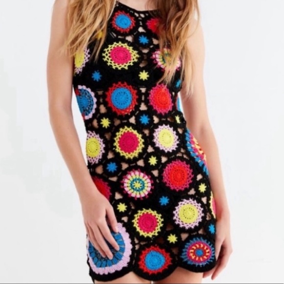 h&m coachella crochet dress